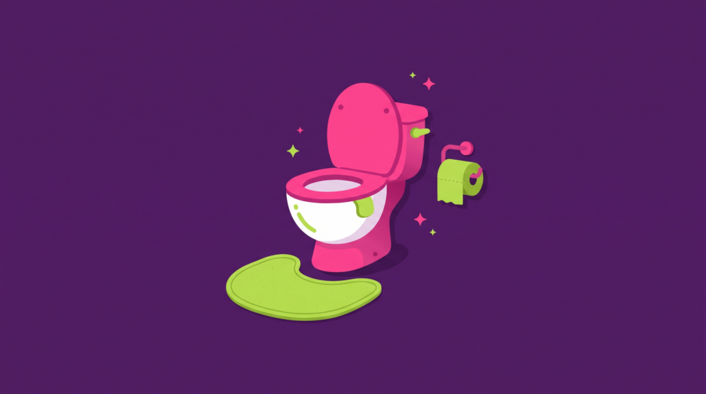 Purple illustration of a cozy bathroom with towels and a bathtub, representing dementia bathroom care